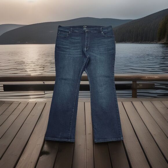 Lee Slimming Fit Bootcut Jeans Plus 22W (41x29.5) Dark Blue Super Stretch Womens - Picture 1 of 7